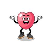 heart symbol cartoon searching with happy gesture vector