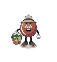 Character Illustration of chocolate drop as a herbalist vector