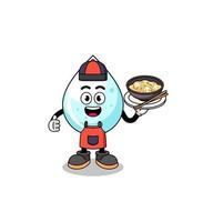 Illustration of milk drop as an asian chef vector