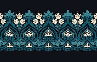 patrón sin fisuras de ikat floral étnico. bohemio floral, elementos indios. vector