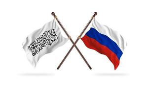 Islamic Emirate of Afghanistan versus Russia Two Country Flags photo