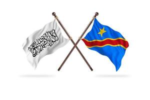 Islamic Emirate of Afghanistan versus Democratic Republic Congo Two Country Flags photo