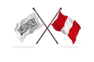 Islamic Emirate of Afghanistan versus Peru Two Country Flags photo