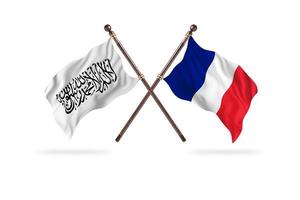 Islamic Emirate of Afghanistan versus France Two Country Flags photo