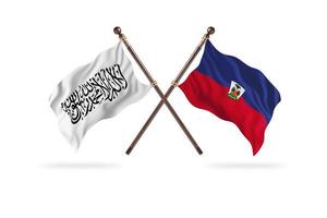 Islamic Emirate of Afghanistan versus Haiti Two Country Flags photo