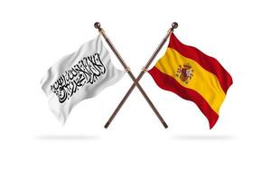 Islamic Emirate of Afghanistan versus Spain Two Country Flags photo