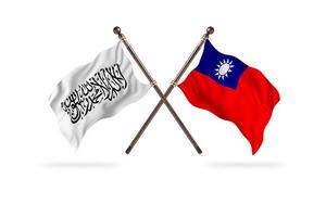 emirato islámico de afganistán versus taiwán dos banderas de países foto