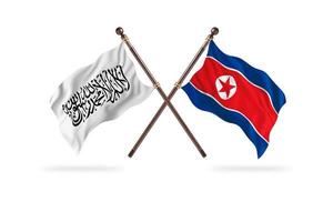 Islamic Emirate of Afghanistan versus North Korea  Two Country Flags photo