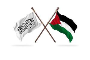 Islamic Emirate of Afghanistan versus Palestinian Two Country Flags photo