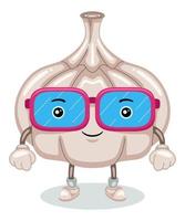 Cute Garlic Mascot Character Vector Illustration
