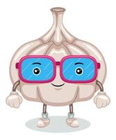 Cute Garlic Mascot Character Vector Illustration