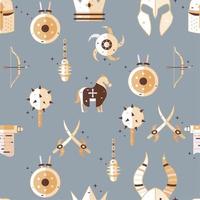 pattern background with medieval weapon icons Vector illustration