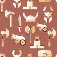 pattern background with medieval weapon icons Vector illustration