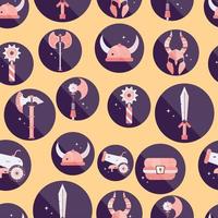pattern background with medieval weapon icons Vector illustration