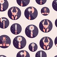 pattern background with medieval weapon icons Vector illustration