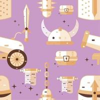 pattern background with medieval weapon icons Vector illustration