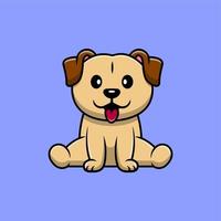 lindo perro sentado caricatura vector iconos ilustración. concepto de caricatura plana. adecuado para cualquier proyecto creativo.