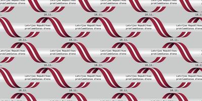 Beautiful solemn Latvian flag and Latvian languages quote for Independence Day seamless pattern on grey background vector