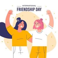 ilustración plana del día de la amistad con amigos celebrando vector