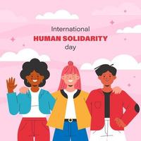 Flat international human solidarity day illustration vector