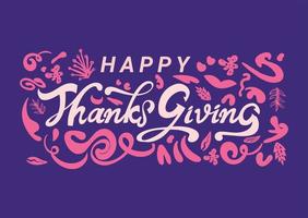 text vector font handmade script shape with thanksgiving greeting