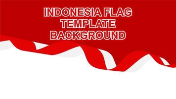 Indonesia flag template background red white vector illustration