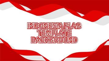 Red white template background Indonesia flag ribbon vector illustration