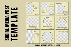 set of social media puzzle feed templates vector