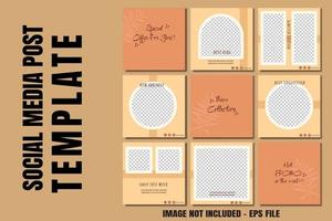 set of social media puzzle feed templates vector