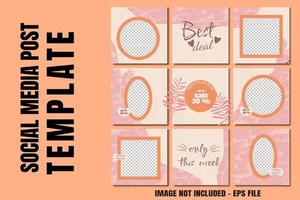 set of corful social media puzzle feed templates vector