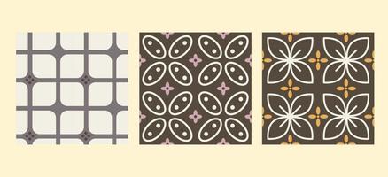 BATIK PATTERN SET. BATIK KAWUNG DESIGN vector