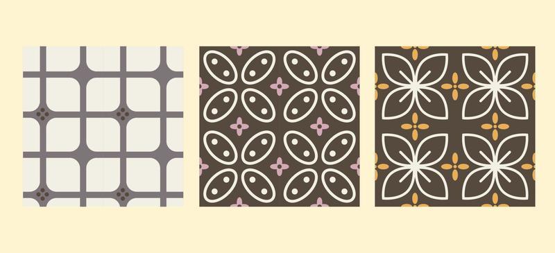 BATIK PATTERN SET. BATIK KAWUNG DESIGN