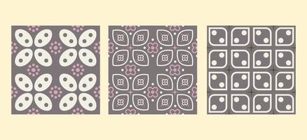 conjunto de patrones de batik. diseño batik kawung vector