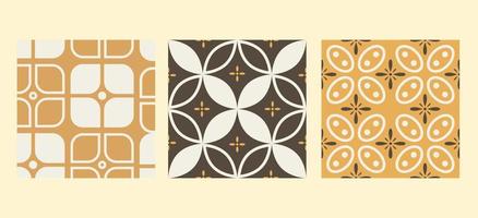 BATIK PATTERN SET. BATIK KAWUNG DESIGN vector