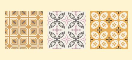 BATIK PATTERN SET. BATIK KAWUNG DESIGN vector