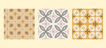 BATIK PATTERN SET. BATIK KAWUNG DESIGN vector