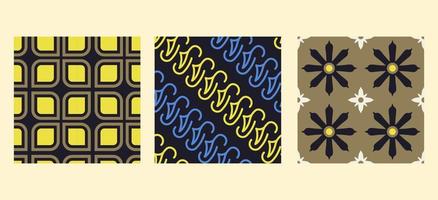 conjunto de patrones de batik. diseño de batik simple vector