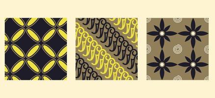 BATIK PATTERN SET. SIMPLE BATIK DESIGN vector