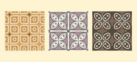 BATIK PATTERN SET. BATIK KAWUNG DESIGN vector