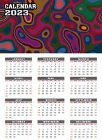 2023 Wall Calendar Template Design vector