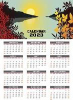 2023 Simple Calendar Templates Design vector