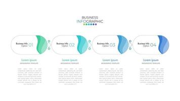 El vector de diseño de infografías de paso mínimo y los iconos se pueden utilizar para el diseño del flujo de trabajo, el diagrama y el informe anual. plantilla de diseño de línea de tiempo de infografía vectorial con 4 opciones, partes, pasos o procesos.