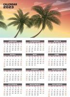 plantilla de calendario de pared simple 2023 vector