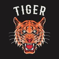 Tiger Head Orange Vector illustration