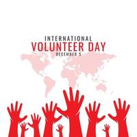 International Volunteer Day  with World map along with Hand shapes  logos  vectors  designs