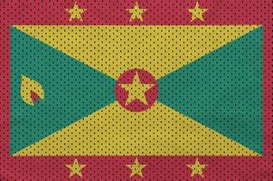 Grenada flag printed on a polyester nylon sportswear mesh fabric photo