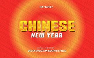 Chinese New Year Text Effect - 3D Text can be edited and Word can be changed for Celebration Day Via Graphic Styles Setting. vector