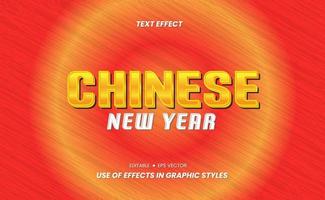 Chinese New Year Text Effect - 3D Text can be edited and Word can be changed for Celebration Day Via Graphic Styles Setting. vector