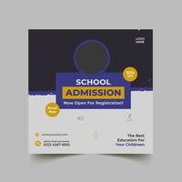 School admission social media post and banner design template vector