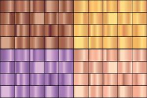 Vector set of colorful metal gradients.